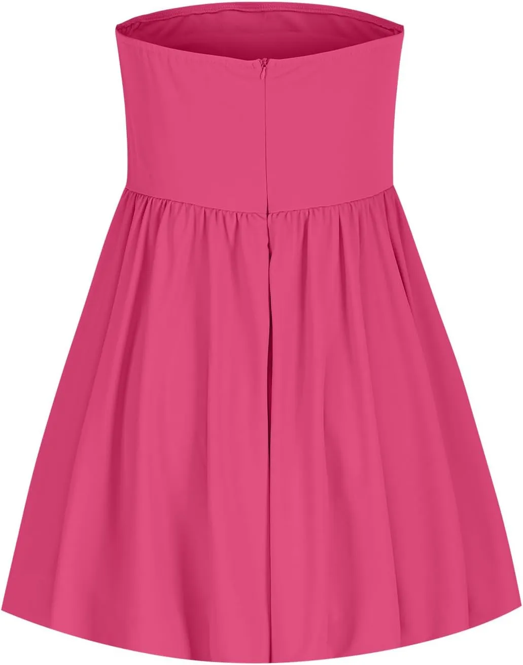 Women's Tube Top Dress Sexy Off Shoulder Ruffle Tiered Flowy Mini Dresses Summer Trendy Strapless Bubble Short Dress