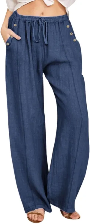 Womens Wide Leg Harem Pants Winter Vintage Yoga Palazzo with Pockets Barrel Pants Water Resistant