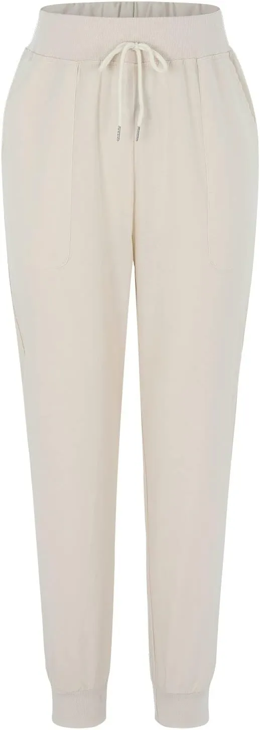 Womens Wide Leg Sweatpants Winter Joggers Work Thermal with Pockets Barrel Pants High Waisted