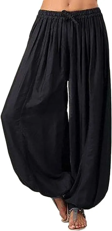 Women's Wide Leg Sweatpants Winter lwggings Outfits Capris with Pockets Water Resistant Elastic Waist