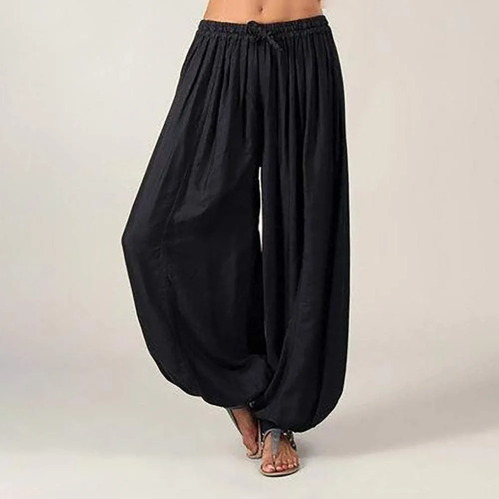 Women's Wide Leg Sweatpants Winter lwggings Outfits Capris with Pockets Water Resistant Elastic Waist
