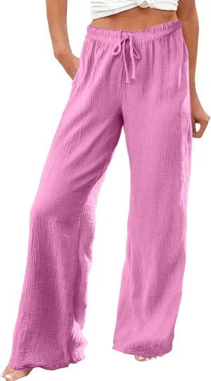 Womens Wide Leg Sweatpants Winter on Outfits Jegging with Pockets Solid Color Fleece Lined