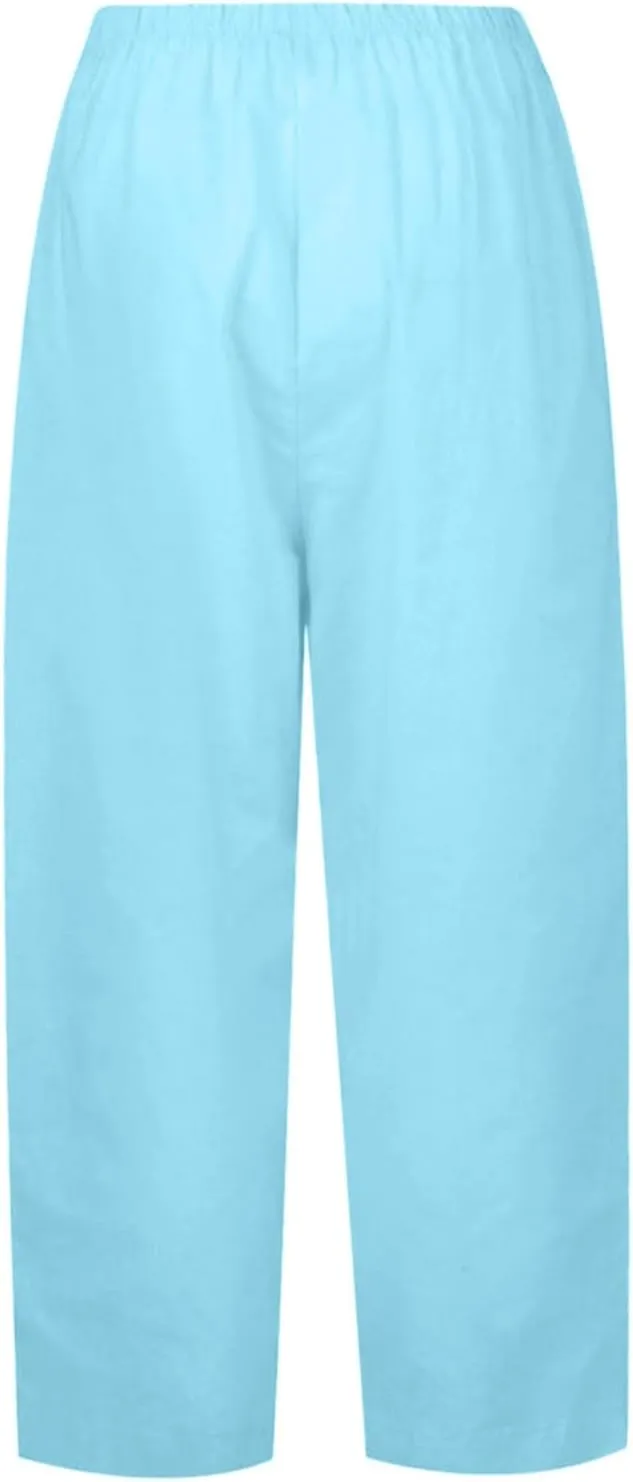 Women's Wide Leg Sweatpants Winter Rayon Sports Pants with Pockets Straight Leg Elastic Waist
