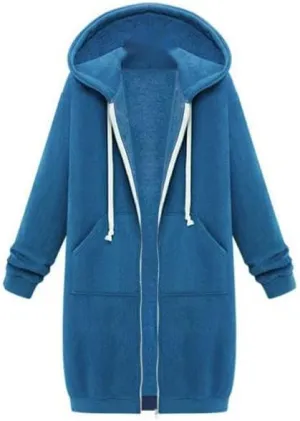Womens Y2K Long Zipper Hoodies Fall Oversized Sweatshirts Long Sleeve Fleece Jacket Fashion Clothes with Pockets