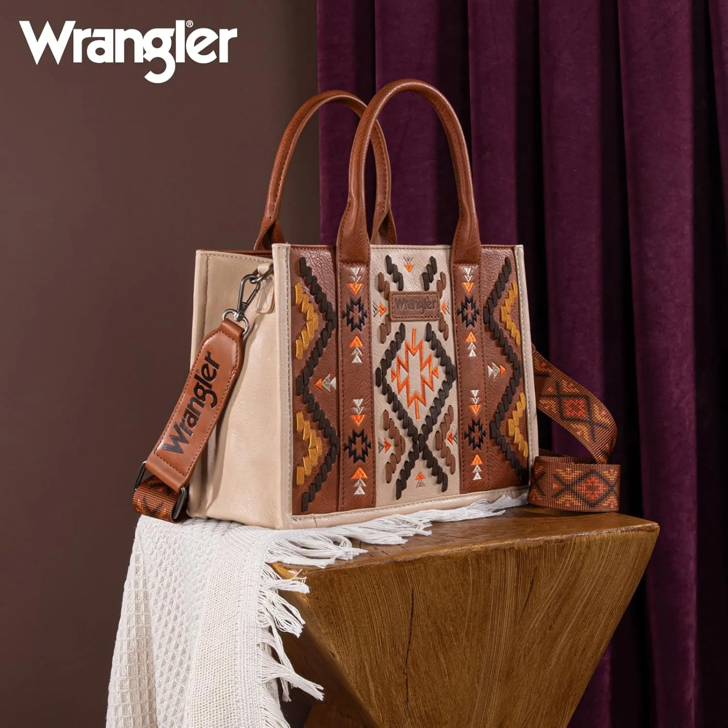 Wrangler Aztec Tote Bag for Women Western Top Handle Handbags and Purses
