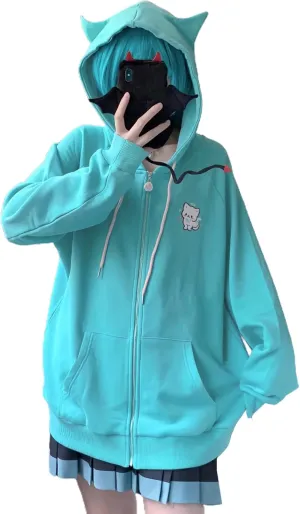 YEMOCILE Women Cute Shark Hoodie Long Sleeve Blue Kawaii Animal Shark Shape Hooded Pullover Sweatshirts