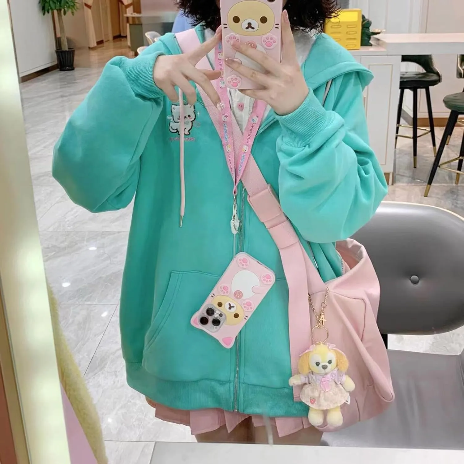 YEMOCILE Women Cute Shark Hoodie Long Sleeve Blue Kawaii Animal Shark Shape Hooded Pullover Sweatshirts