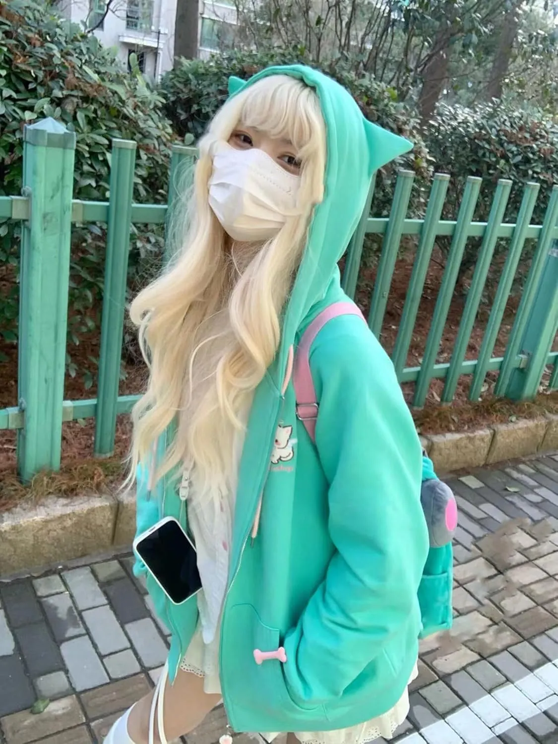 YEMOCILE Women Cute Shark Hoodie Long Sleeve Blue Kawaii Animal Shark Shape Hooded Pullover Sweatshirts