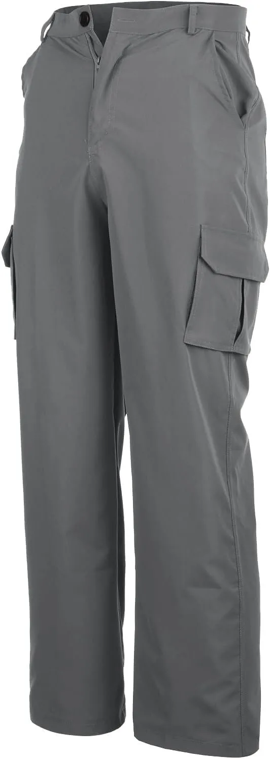 Ymosrh Mens Large Tall Pants Men's Slim Fashion Solid Color Casual Pants Multi Pocket Straight Cargo Pants Stretch