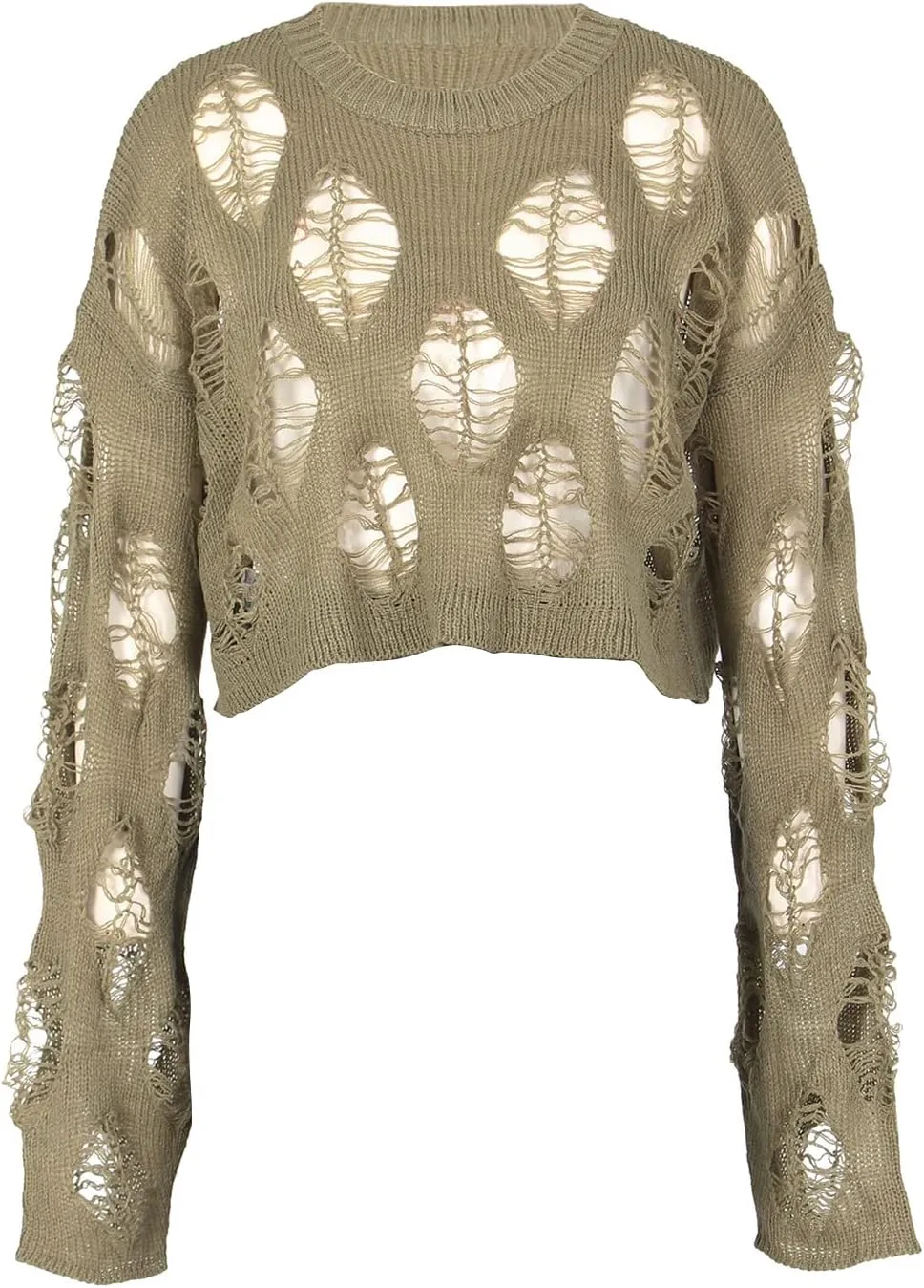 Ypser Women's Y2K Patchwork Crochet Shrug Sweater Open Front Long Sleeve Knitted Bolero Top