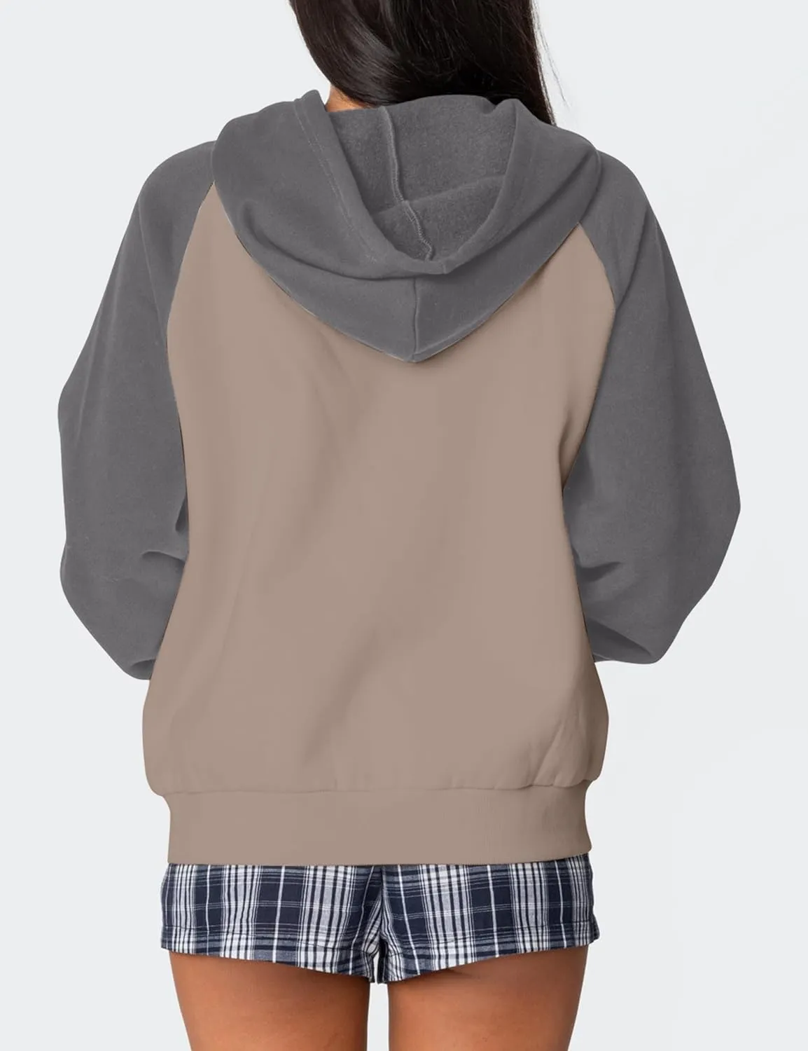 Ythomm Womens Bow Graphic Hoodie Color Block Oversized Pullover Sweatshirts Fall Winter Loose Fitted Long Sleeve Hooded Tops