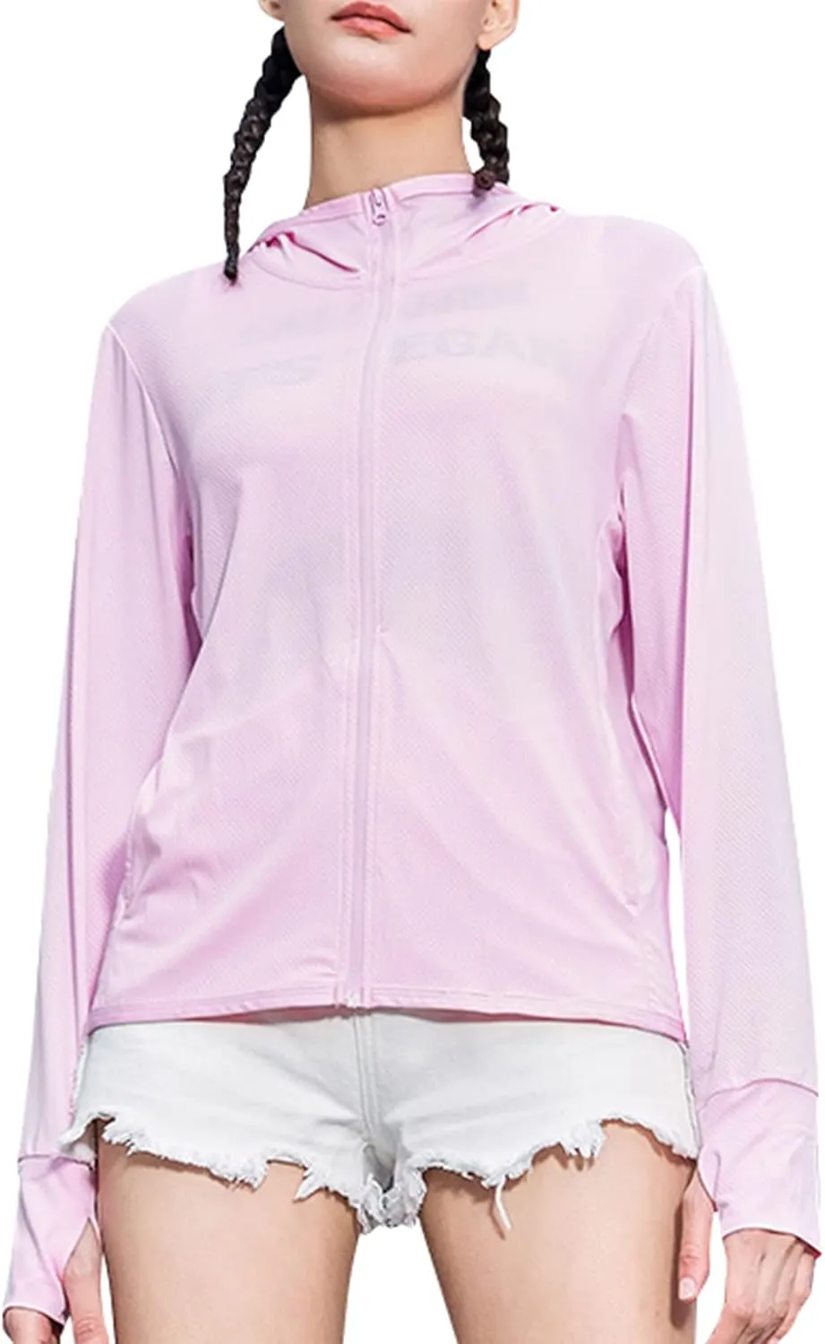 Zando UPF 50  Sun Protection Clothing Women Quick Dry Lightweight Zip Up UV Jacket Hiking Running Outdoor Performance