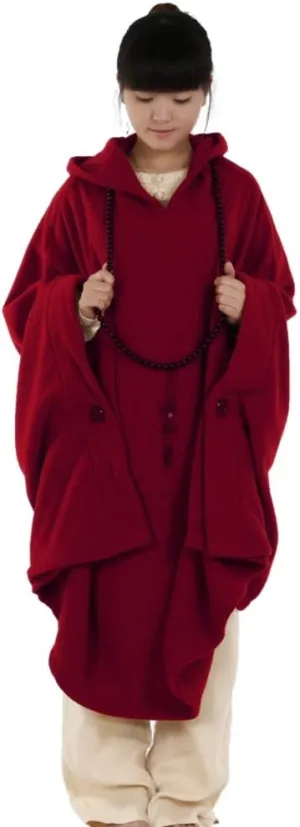 ZanYing Meditation Buddhist Hooded Cloak Outfit Oversize Coat