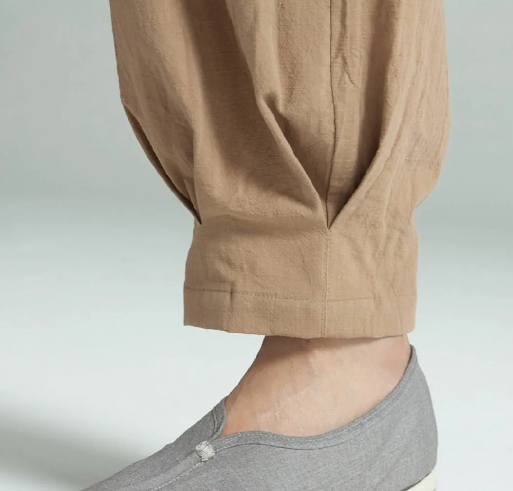ZanYing Men Casual Yoga Taichi Pants Summer Loose Monk Pants