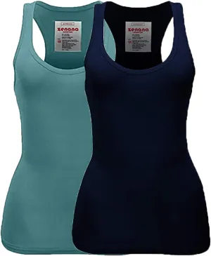 Zenana Women's Plain Solid Color Ribbed Racerback Tank Top Shirt Plus Sizes