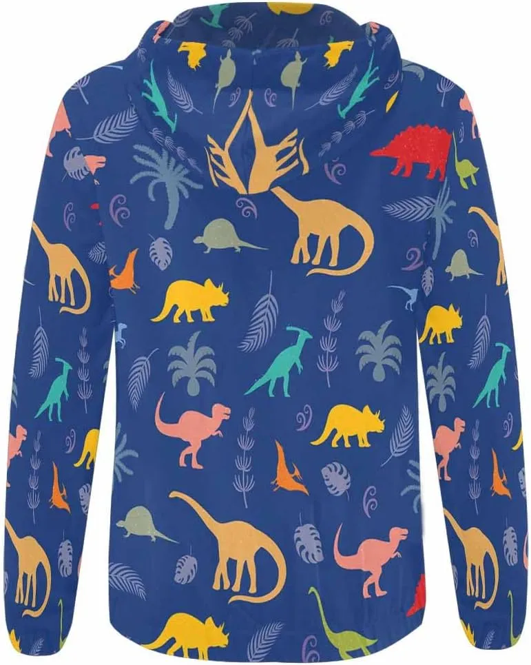 Zip Up Hoodie Women Cute Cartoon Dinosaurs Womens Drawstring Hoodies Long Sleeve Oversized Sweatshirts Jacket
