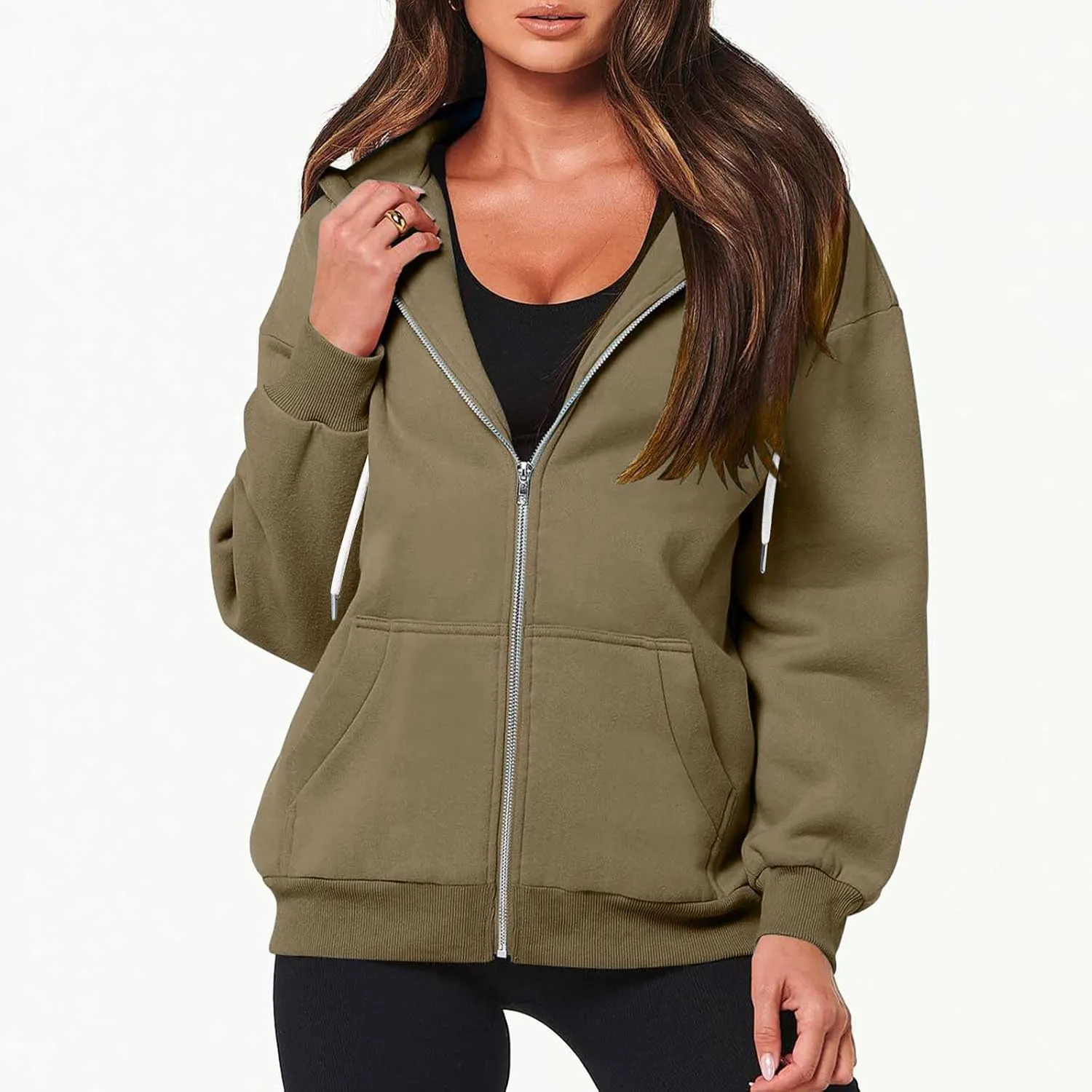 Zip Up Hoodies Women 2023 Fall Fashion Oversized Sweatshirt Y2k Sweaters Pullover Cute Teen Girl Jacket Trendy Winter Clothes