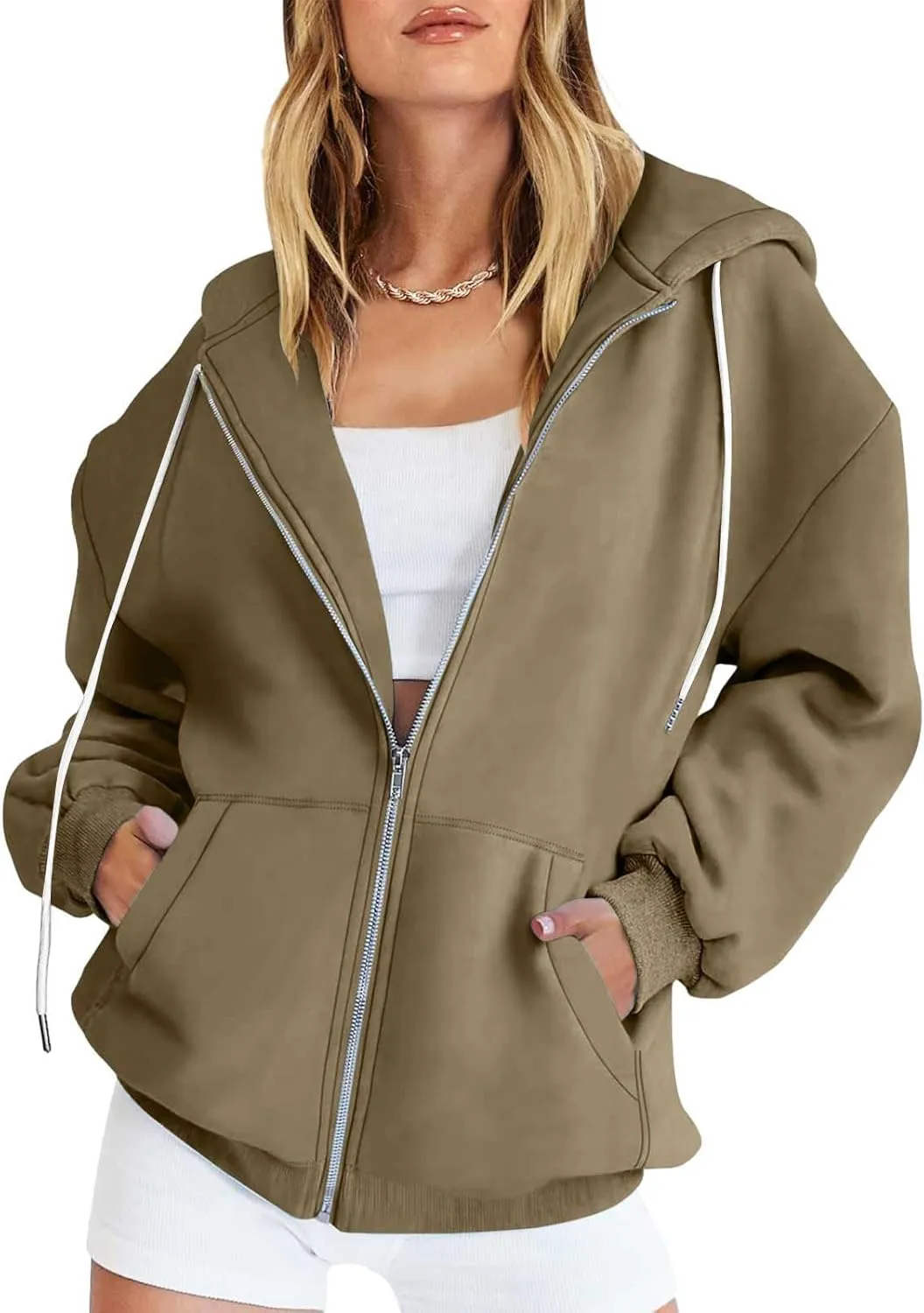 Zip Up Hoodies Women 2023 Fall Fashion Oversized Sweatshirt Y2k Sweaters Pullover Cute Teen Girl Jacket Trendy Winter Clothes